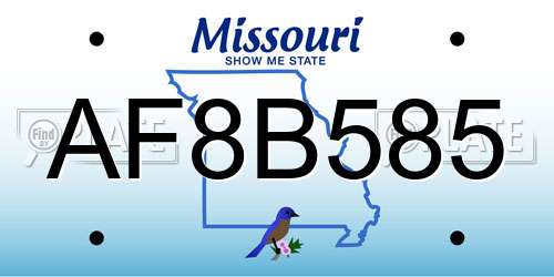AF8B585 Missouri License Plate