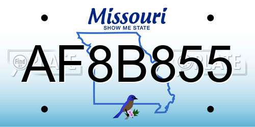 AF8B855 Missouri License Plate