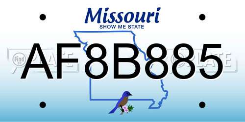 AF8B885 Missouri License Plate