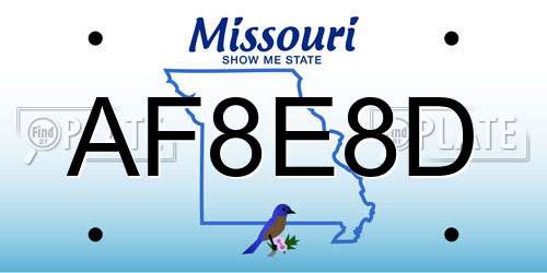 AF8E8D Missouri License Plate