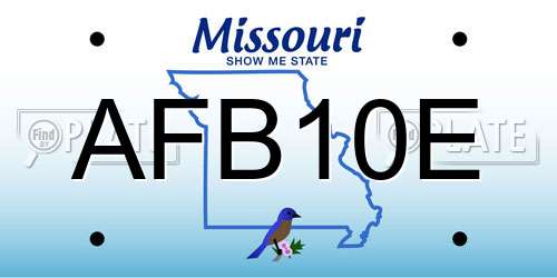 AFB10E Missouri License Plate