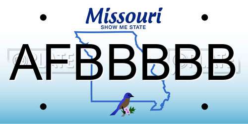 AFBBBBB Missouri License Plate