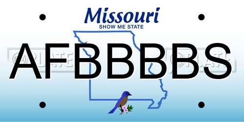 AFBBBBS Missouri License Plate