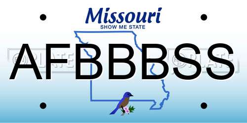AFBBBSS Missouri License Plate