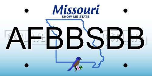 AFBBSBB Missouri License Plate