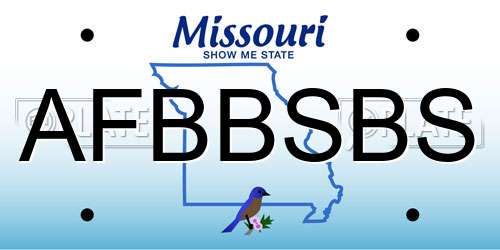AFBBSBS Missouri License Plate