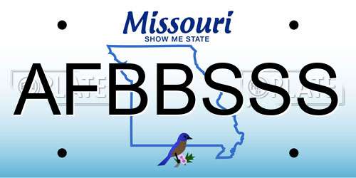 AFBBSSS Missouri License Plate