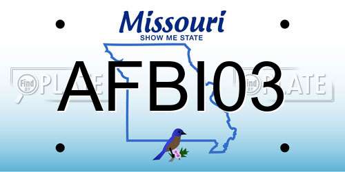 AFBI03 Missouri License Plate