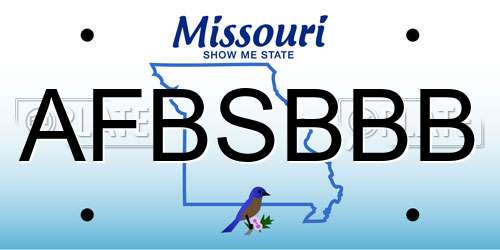 AFBSBBB Missouri License Plate