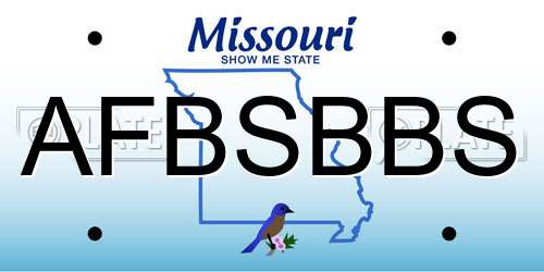 AFBSBBS Missouri License Plate