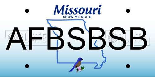 AFBSBSB Missouri License Plate