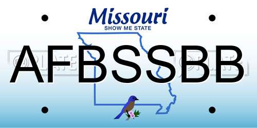 AFBSSBB Missouri License Plate