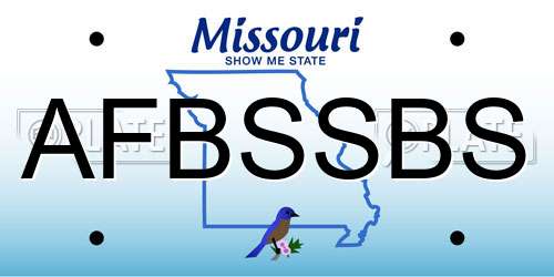 AFBSSBS Missouri License Plate