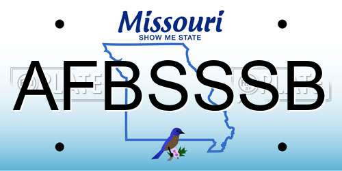 AFBSSSB Missouri License Plate