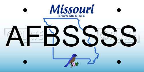 AFBSSSS Missouri License Plate
