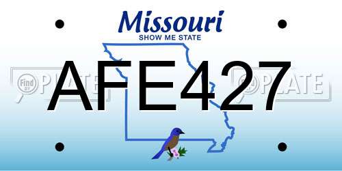 AFE427 Missouri License Plate