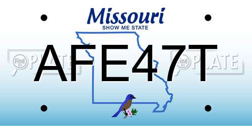 AFE47T Missouri License Plate