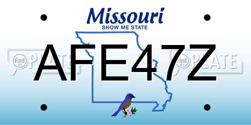 AFE47Z Missouri License Plate