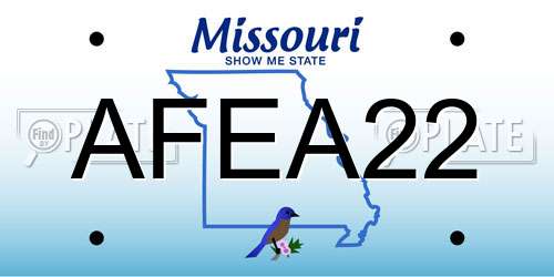 AFEA22 Missouri License Plate