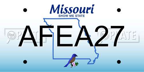 AFEA27 Missouri License Plate
