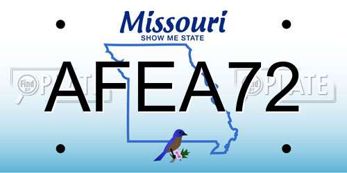 AFEA72 Missouri License Plate