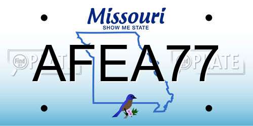 AFEA77 Missouri License Plate