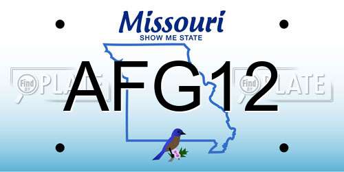 AFG12 Missouri License Plate