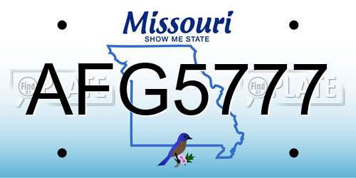 AFG5777 Missouri License Plate