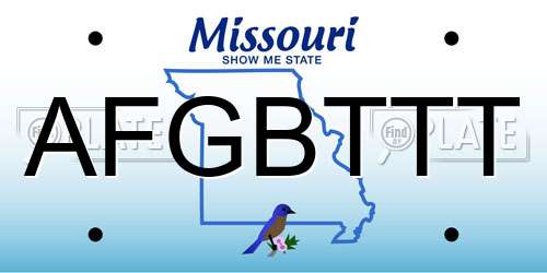 AFGBTTT Missouri License Plate