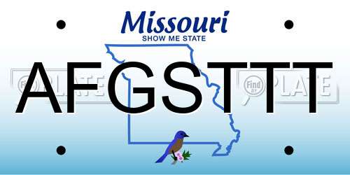 AFGSTTT Missouri License Plate