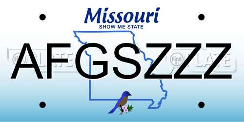 AFGSZZZ Missouri License Plate