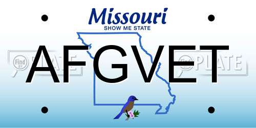 AFGVET Missouri License Plate