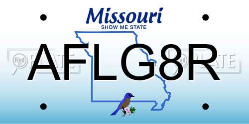 AFLG8R Missouri License Plate