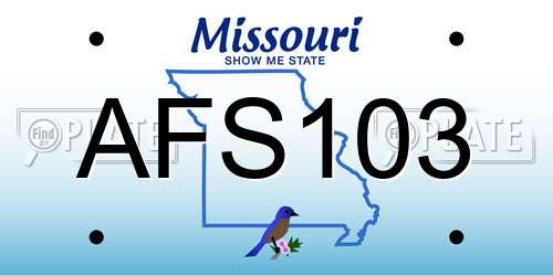 AFS103 Missouri License Plate
