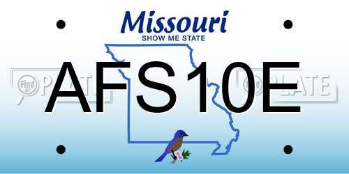 AFS10E Missouri License Plate