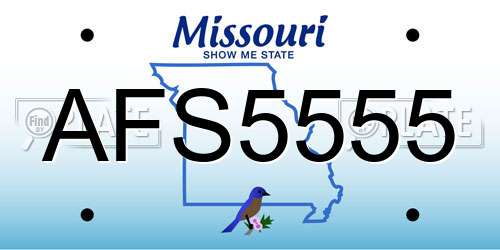 AFS5555 Missouri License Plate