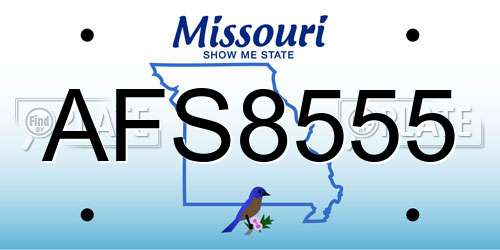 AFS8555 Missouri License Plate