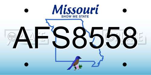 AFS8558 Missouri License Plate