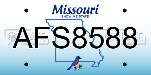 AFS8588 Missouri License Plate