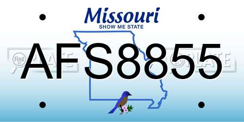 AFS8855 Missouri License Plate