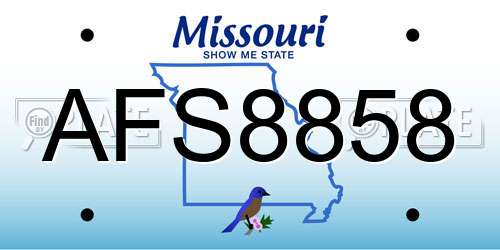 AFS8858 Missouri License Plate