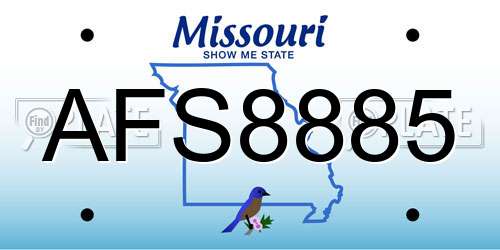 AFS8885 Missouri License Plate