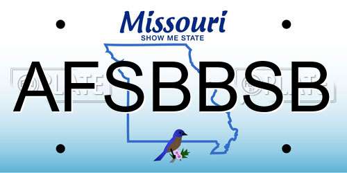 AFSBBSB Missouri License Plate