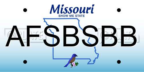 AFSBSBB Missouri License Plate