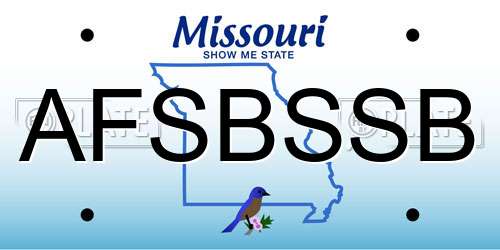 AFSBSSB Missouri License Plate