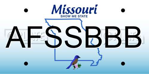 AFSSBBB Missouri License Plate