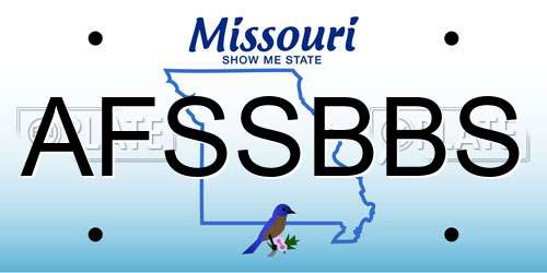 AFSSBBS Missouri License Plate