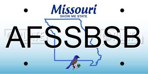AFSSBSB Missouri License Plate