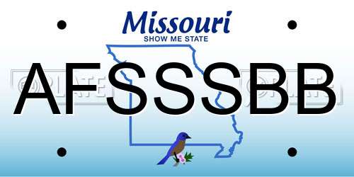AFSSSBB Missouri License Plate