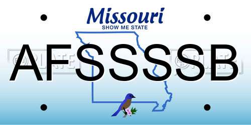 AFSSSSB Missouri License Plate